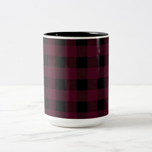 Rot und Schwarz Buffalo Kariert | Wählen Sie Ihren Zweifarbige Tasse (Mittel)