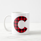 Rot und Schwarz Buffalo, Karierter fett Letter C M Kaffeetasse (Links)