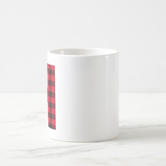 Rot und Schwarz Buffalo, Karierter fett Letter H M Kaffeetasse (Mittel)