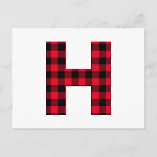 Rot und Schwarz Buffalo, Karierter fett Letter H M Postkarte (Vorderseite)