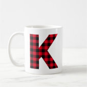 Rot und Schwarz Buffalo, Karierter fett Letter K M Kaffeetasse (Links)