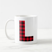 Rot und Schwarz Buffalo, Karierter fett Letter L M Kaffeetasse (Links)