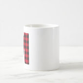 Rot und Schwarz Buffalo, Karierter fett Letter M M Kaffeetasse (Mittel)