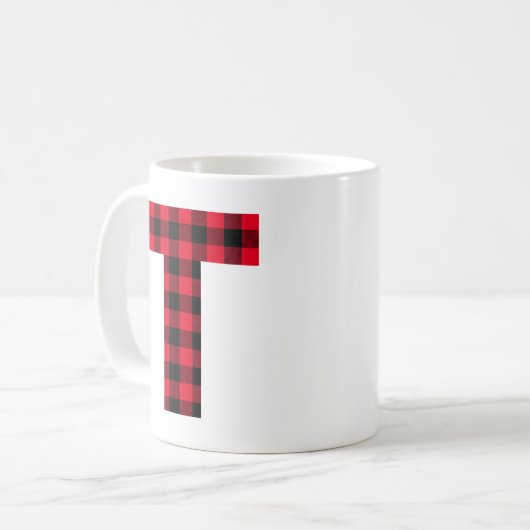 Rot und Schwarz Buffalo, Karierter fettartiger Let Kaffeetasse (Vorderseite Links)