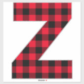 Rot und Schwarz Buffalo Karierter fettformatiger L Aufkleber (Blatt)