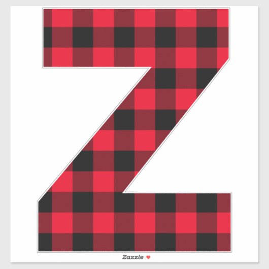 Rot und Schwarz Buffalo Karierter fettformatiger L Aufkleber (Blatt)