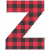 Rot und Schwarz Buffalo Karierter fettformatiger L Aufkleber (Vorderseite)