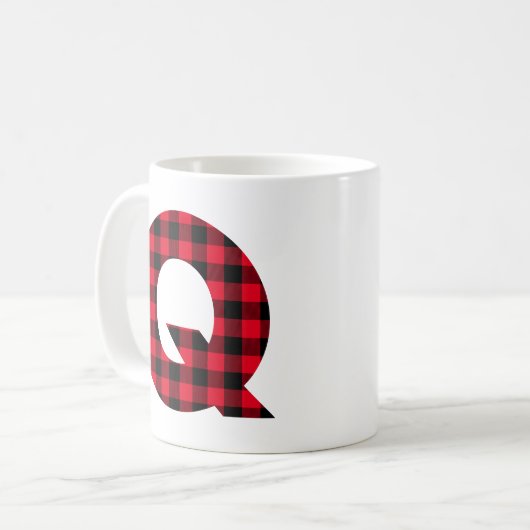 Rot und Schwarz Buffalo Karierter fettformatiger L Kaffeetasse (Vorderseite Links)