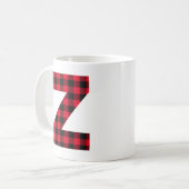 Rot und Schwarz Buffalo Karierter fettformatiger L Kaffeetasse (Vorderseite Links)