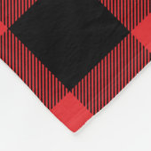 Rot und Schwarz Buffalo Karo Monogram Fleecedecke (Ecke)