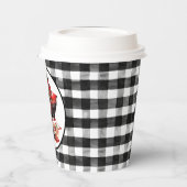 Rot und Schwarz Buffalo Karo Schlitten und Packung Pappbecher (Links)