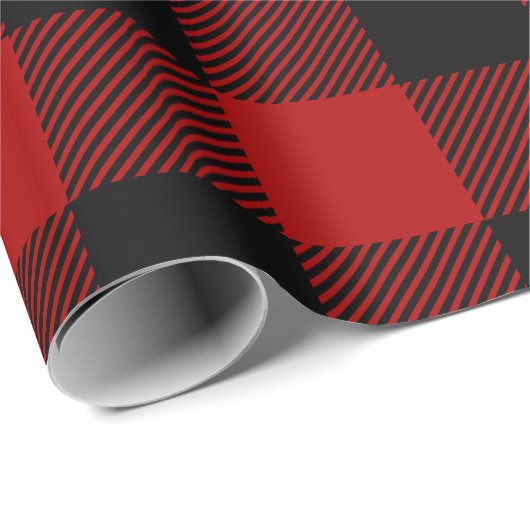 Rot und Schwarz Buffalo Karo Urlaub Geschenkpapier (Rolleneckpunkt)