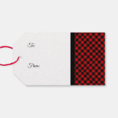 Rot und Schwarz Buffalo Karo Weihnachten Geschenkanhänger (Rückseite Horizontal)
