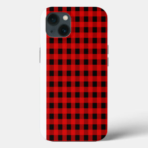 Rot und Schwarz Buffalo Karo Weihnachts-Gingham iPhone 13 Hülle