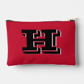 Rot und Schwarz College-Stil Initialen-Monogramm Zubehörtasche (Rückseite)
