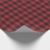 Rot und Schwarz Country Buffalo Karo Kariert Geschenkpapier (Ecke)