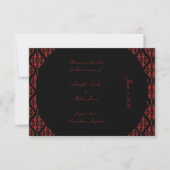 Rot und schwarz Damask Gothic Wedding Save the Dat Save The Date (Vorderseite)
