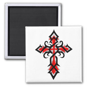 Rot und Schwarz Dekorativ Jesus Christus Kreuz Magnet