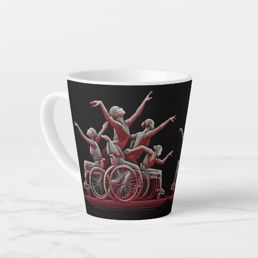 Rot und Schwarz Design 12 oz Latte Tasse (Linke Ecke)
