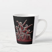 Rot und Schwarz Design 12 oz Latte Tasse (Rechts)