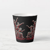 Rot und Schwarz Design 12 oz Latte Tasse (Vorderseite)