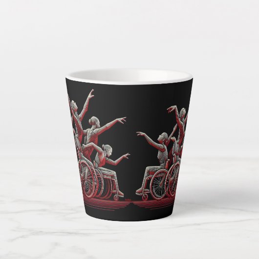 Rot und Schwarz Design 12 oz Latte Tasse (Vorderseite)