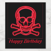 Rot und Schwarz, digitale Kunst personalisiert Weinetikett (Einzelnes Label)