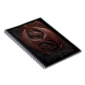 Rot und Schwarz Dragon Spiral Foto Notebook Notizblock (Rechte Seite)