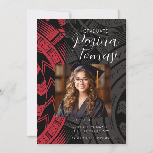 Rot und Schwarz Einladung (Vorderseite)