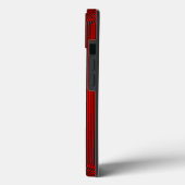 Rot und schwarz, feine Streifen, monogramm Case-Mate iPhone Hülle (Rückseite / Links)