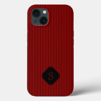 Rot und schwarz, feine Streifen, monogramm