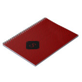 Rot und schwarz, feine Streifen, monogramm Notizblock (Linke Seite)