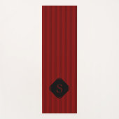 Rot und schwarz, feine Streifen, monogramm Yogamatte (Vorderseite)