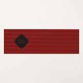 Rot und schwarz, feine Streifen, monogramm Yogamatte (Vorderseite (Horizontal))