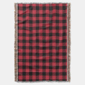 Rot und schwarz Flanell Lodge Blanket Decke (Vorderseite Vertikal)