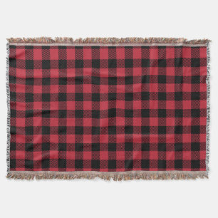 Rot und schwarz Flanell Lodge Blanket Decke