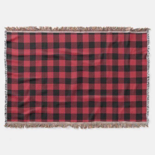 Rot und schwarz Flanell Lodge Blanket Decke (Vorderseite)