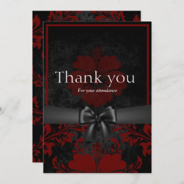 Rot und schwarz florale danke Karte