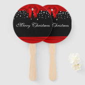 Rot und Schwarz Frohe Weihnachten Fächer (Vorne und Hinten)