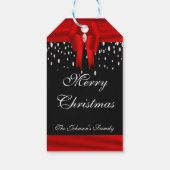 Rot und Schwarz Frohe Weihnachten Geschenkanhänger (Rückseite)