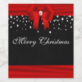 Rot und Schwarz Frohe Weihnachten oder personalisi Weinetikett (Einzelnes Label)