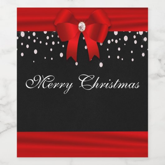 Rot und Schwarz Frohe Weihnachten oder personalisi Weinetikett (Einzelnes Label)