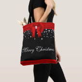 Rot und Schwarz Frohe Weihnachten Tasche (Von Nahem)