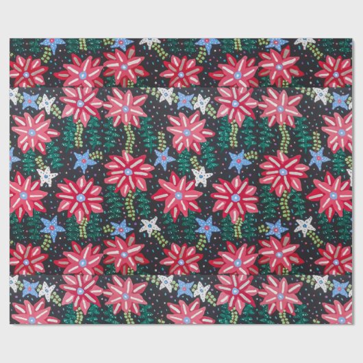 Rot und Schwarz Geschenkpapier (Flach)