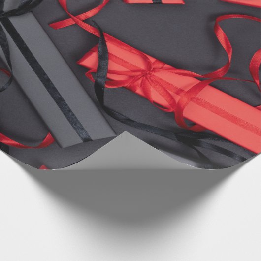 Rot und Schwarz Geschenkpapier (Ecke)