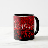 Rot und schwarz Glitzer Ombre Tasse (VorderseiteRechts)