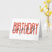 Rot und Schwarz glücklich Geburtstag Karte (Gelbe Blume)