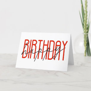 Rot und Schwarz glücklich Geburtstag Karte