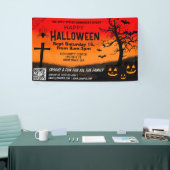Rot und Schwarz glücklicher Halloween Banner qr Co (Messeveranstaltung)