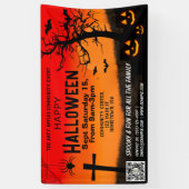 Rot und Schwarz glücklicher Halloween Banner qr Co (Vertikal)